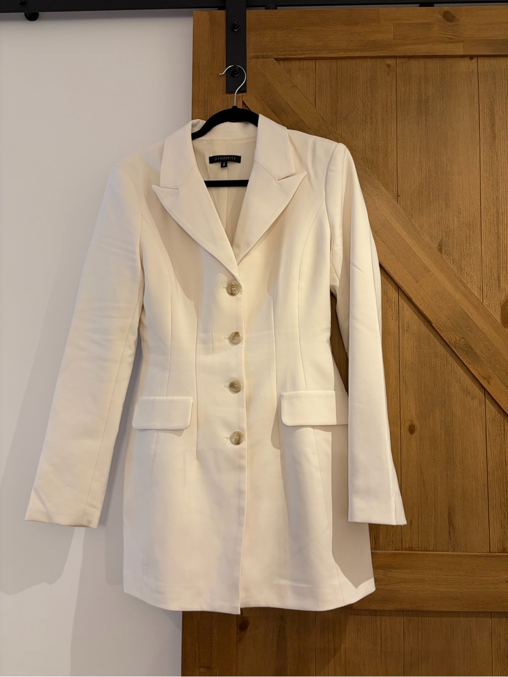 Dynamite Ivory Long Tailored Blazer Jacket